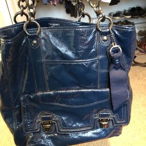 Coach purse. Blue leather